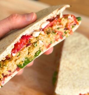 a picture of a chickpea sandwich for Veganuary lunch ideas