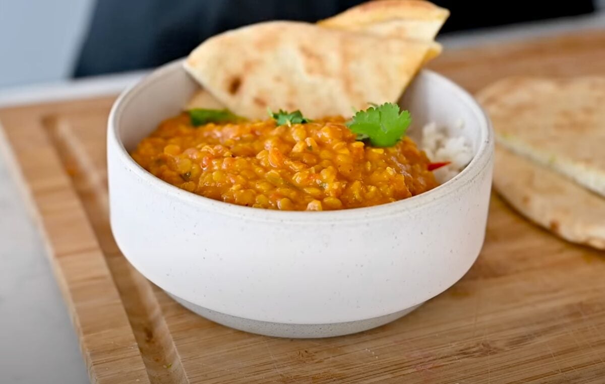 A red lentil curry made by Nisha Vora (known as Rainbow Plant Life)