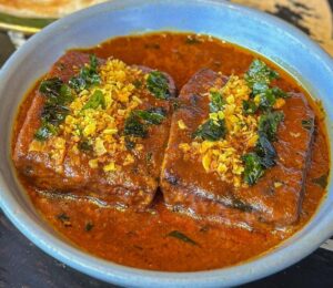 A plate of vegan bone marrow from London restaurant Hoppers