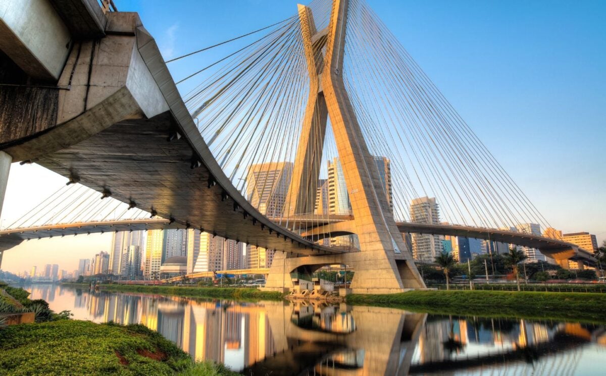 Estaiada Bridge in São Paulo, Brazil, which is regarded as the most vegan-friendly city in Latin America