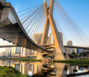 Estaiada Bridge in São Paulo, Brazil, which is regarded as the most vegan-friendly city in Latin America