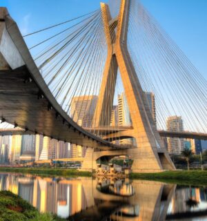 Estaiada Bridge in São Paulo, Brazil, which is regarded as the most vegan-friendly city in Latin America