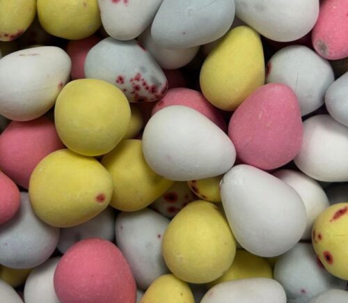 A pile of vegan mini eggs