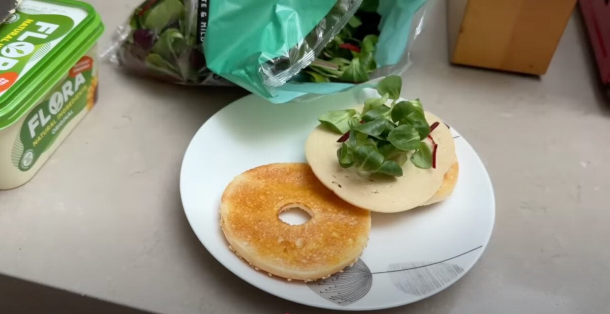 A vegan bagel made from Richmond ham