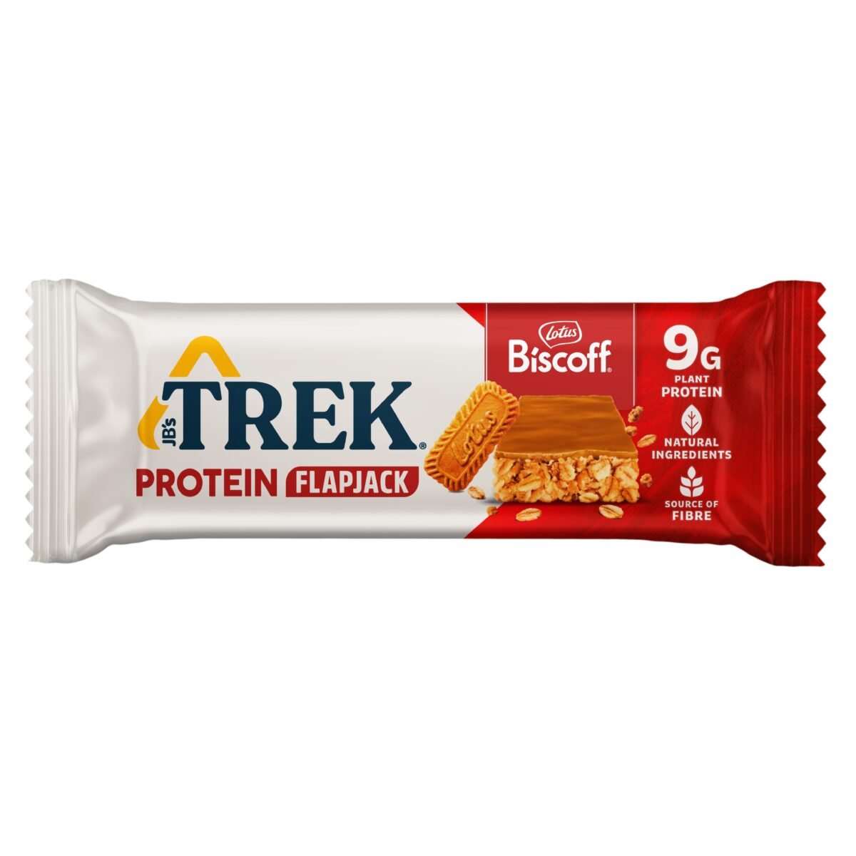 A Trek protein flapjack made from Biscoff