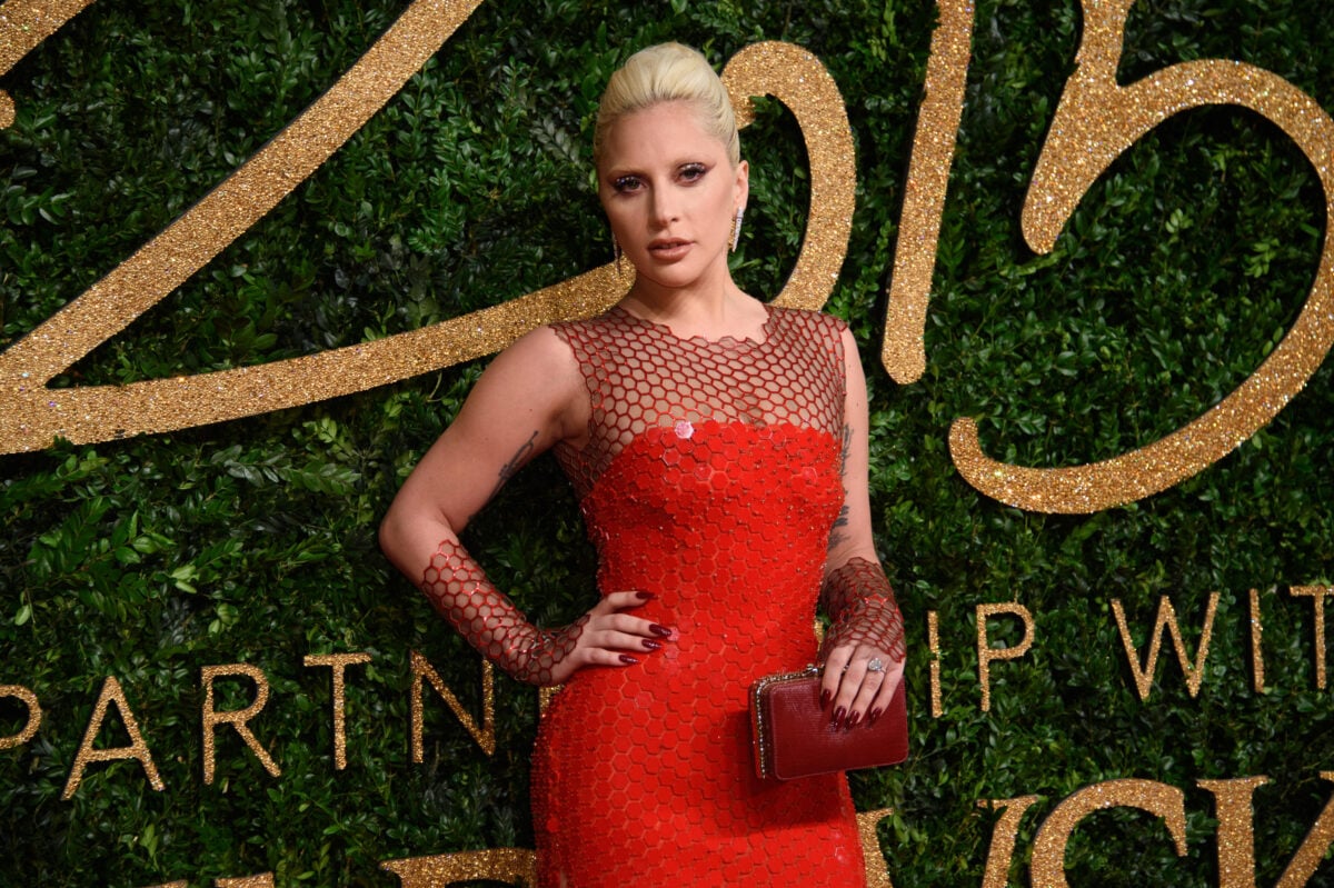 Photo shows Lady Gaga at the British Fashion Awards in 2015