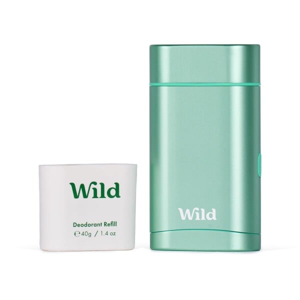 A green packed of Wild vegan deodorant