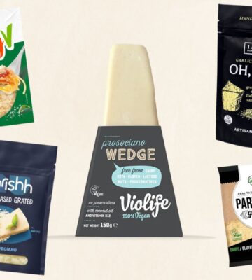 A selection of vegan parmesan alternatives