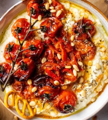 A whipped feta and roasted tomato recipe, a vegan Valentine's Day7 starter