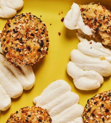 bubble bagel bites with vital wheat gluten and vegan cream cheese