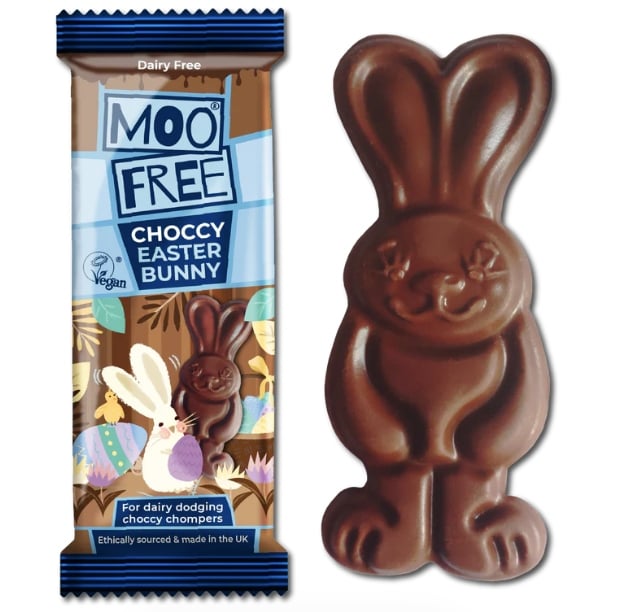 A chocolate Easter Bunny bar from Moo Free