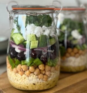 millet jarred salad for high protein vegan jarred salads