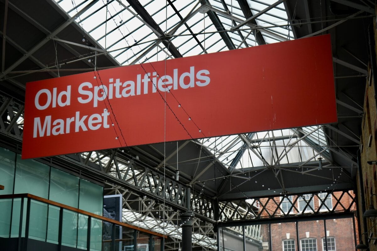 A sign for old Spitalfields market