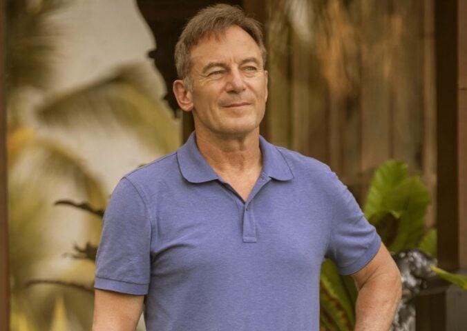 Plant-based celebrity Jason Isaacs in a still from HBO series The White Lotus