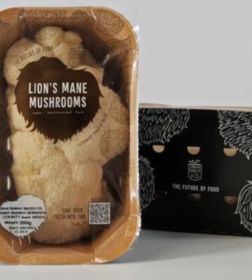 A packet of lion's mane mushrooms