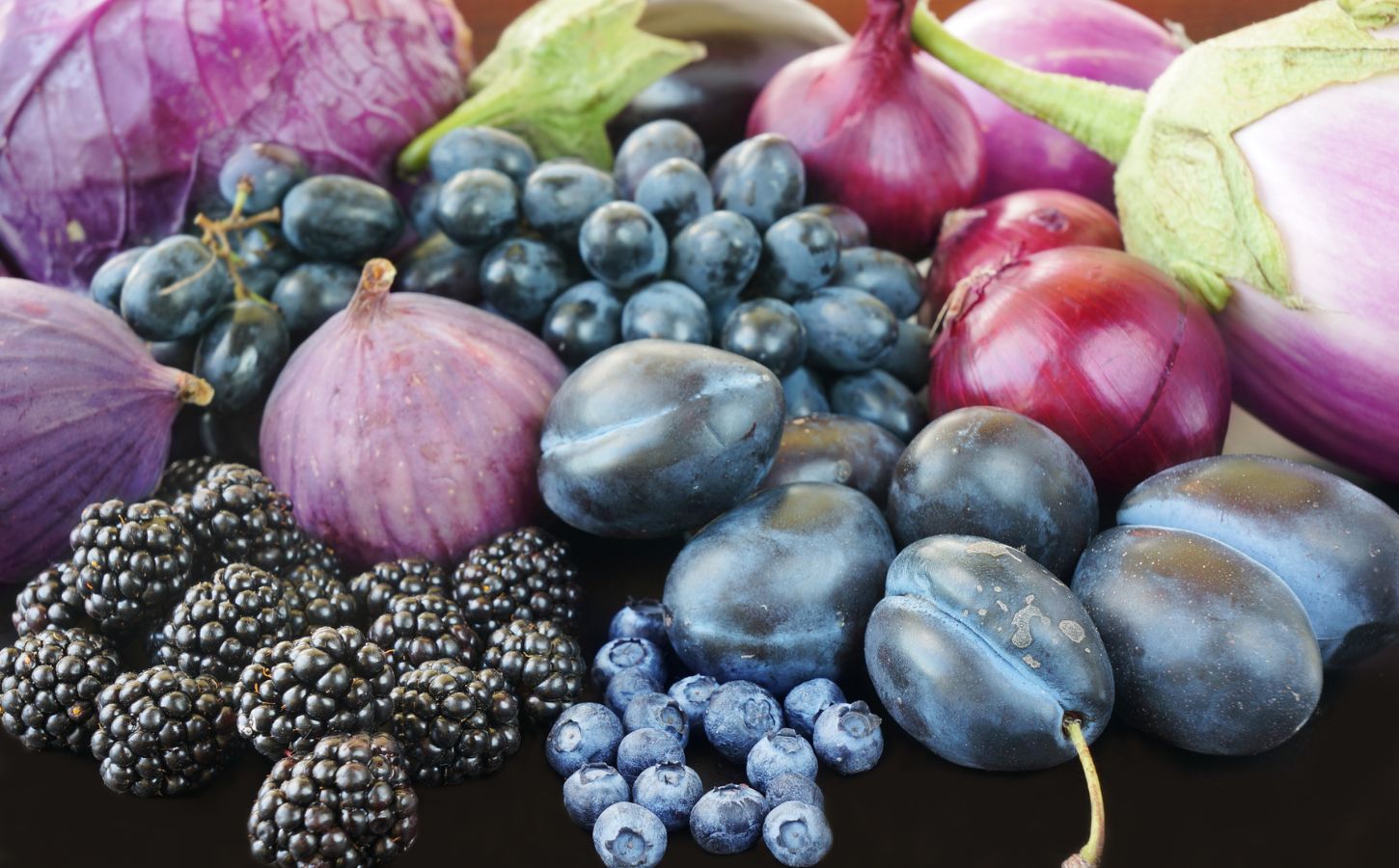 red and purple fruit and vegetables