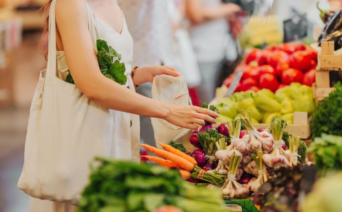 shopping for vegetables