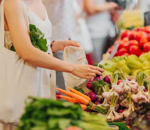 shopping for vegetables