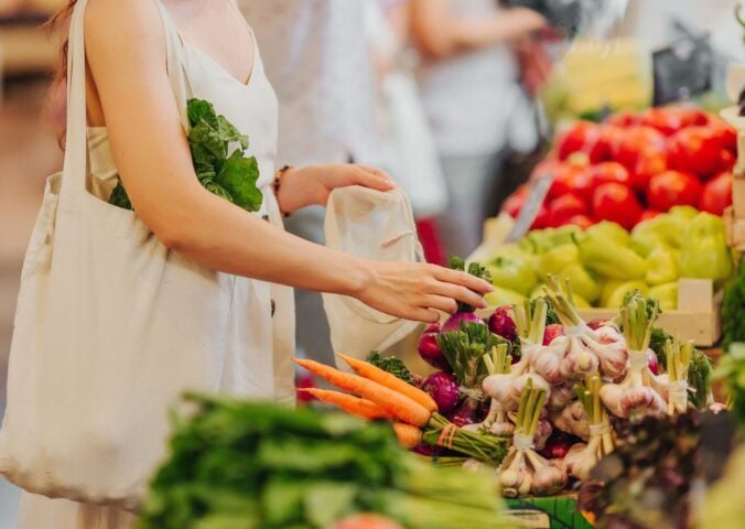 shopping for vegetables