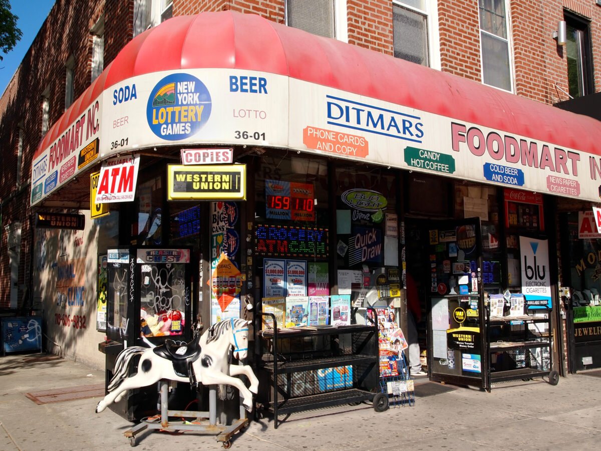 Photo shows the popular Ditmars Foodmart in Astoria, Queens