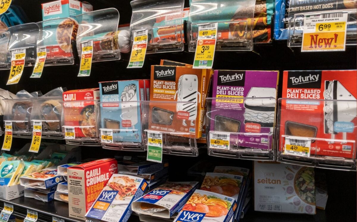 plant-based meat in a supermarket