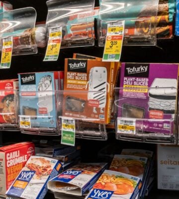 plant-based meat in a supermarket
