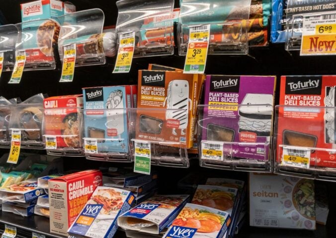 plant-based meat in a supermarket