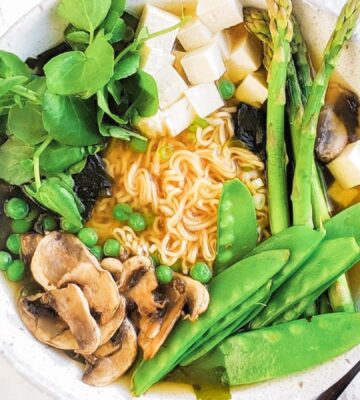 spring miso ramen bowl for vegan spring recipes