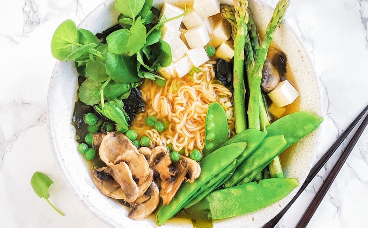 spring miso ramen bowl for vegan spring recipes