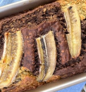 vegan amazing marble oatmeal banana bread