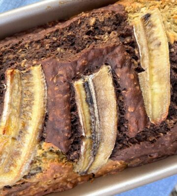 vegan amazing marble oatmeal banana bread