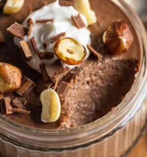 A vegan chocolate mousse made with black beans