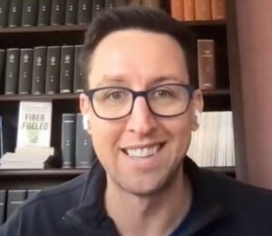 Dr Will Bulsiewicz - known as The Gut Health MD - in a still from a video on bloating and plant-based diets