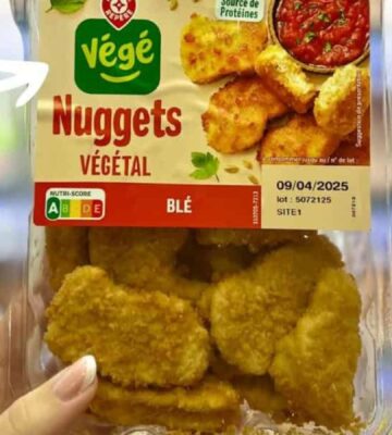 A packed of vegan nuggets from French supermarket E.Leclerc's new plant-based line