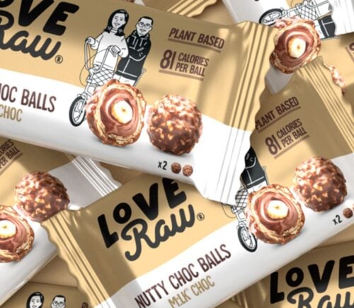 A selection of LoveRaw ferrero-rocher-style balls