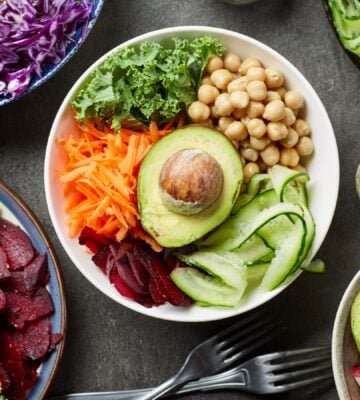 A selection of plant-based food products