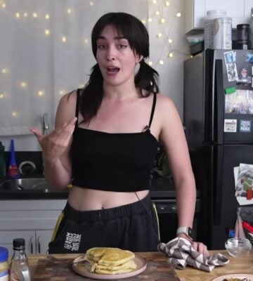 Merle O'Neal making the viral tofu pancakes from TikTok and talking