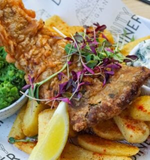 Vegan fish and chips from Unity Diner