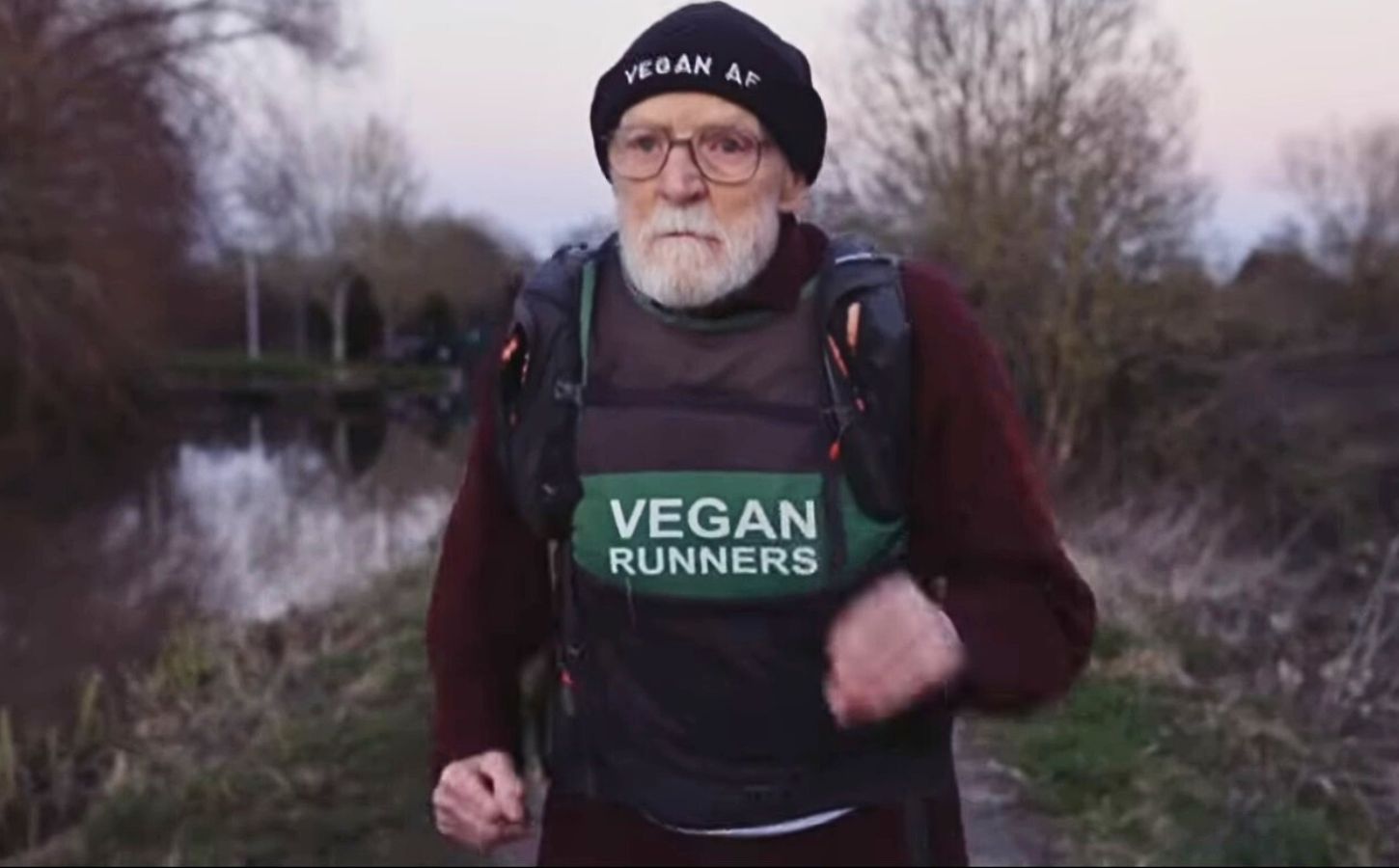 Photo shows Paul Youd, an 87-year-old vegan runner aiming to complete 100 ultramarathons before his 100th birthday