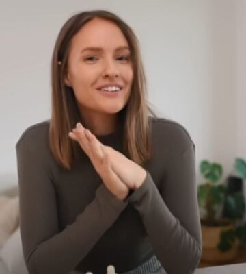 Vegan content creator Alexandra Andersson in a still from a video on whole food, plant-based recipes