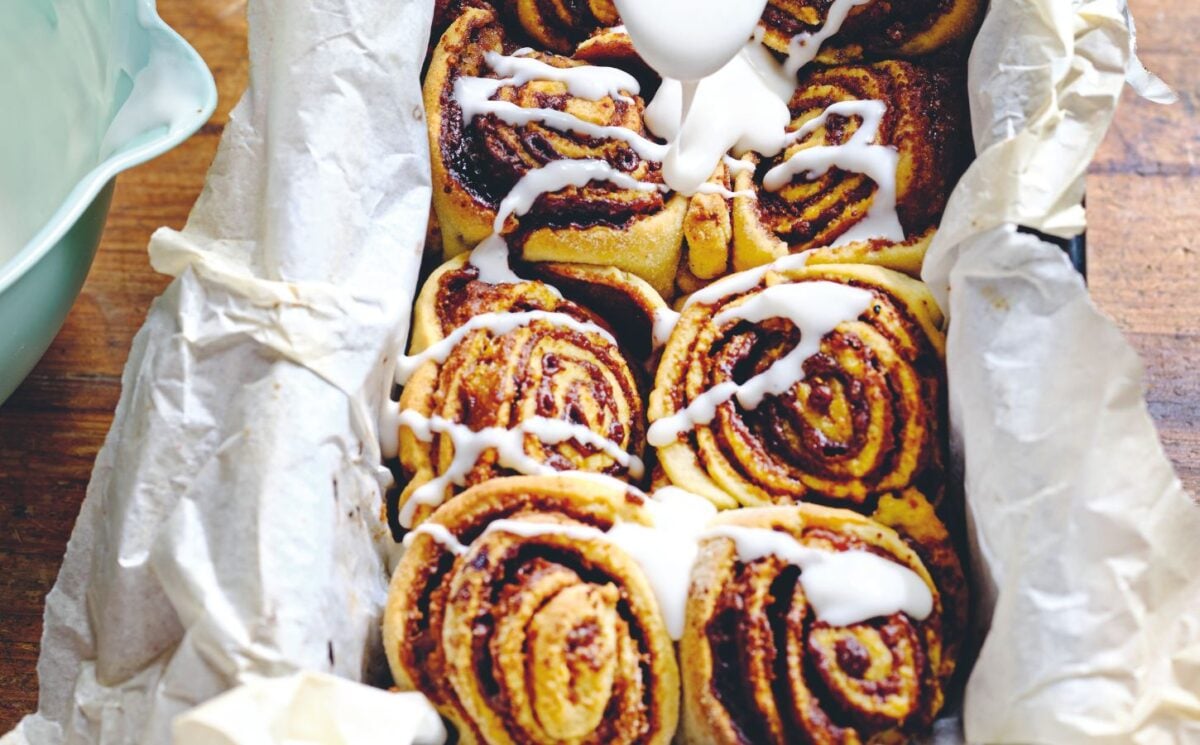 decadent 30-minute cinnamon swirls with vegan cream cheese icing