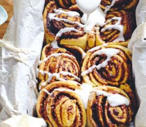 decadent 30-minute cinnamon swirls with vegan cream cheese icing