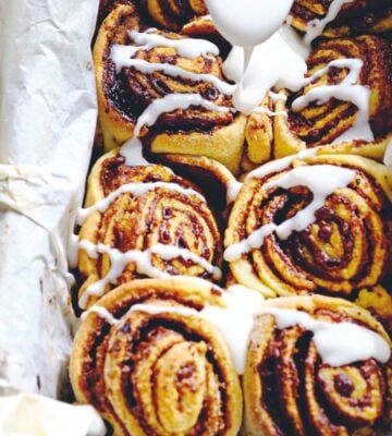 decadent 30-minute cinnamon swirls with vegan cream cheese icing