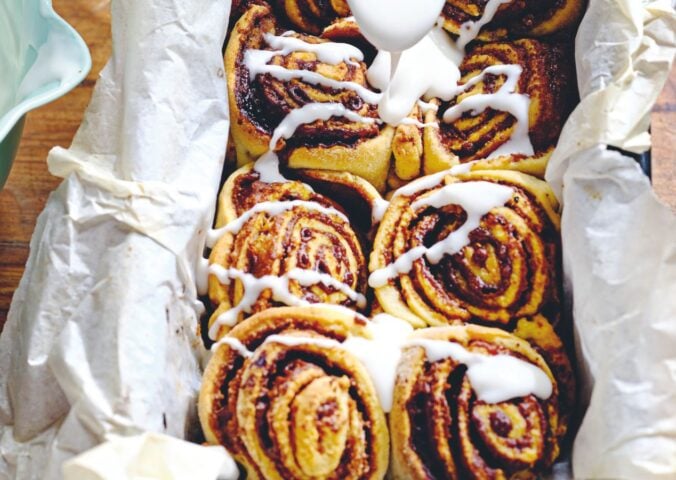 decadent 30-minute cinnamon swirls with vegan cream cheese icing