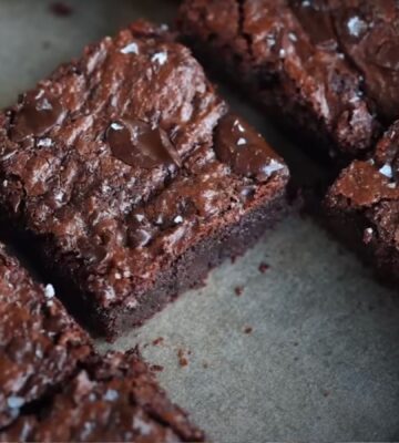 A tray of fudgy vegan chocolate brownies