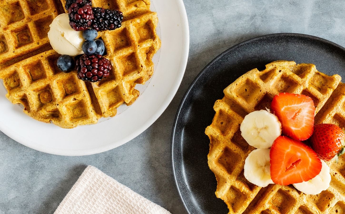 favorite spiced waffles with cinnamon and pepper