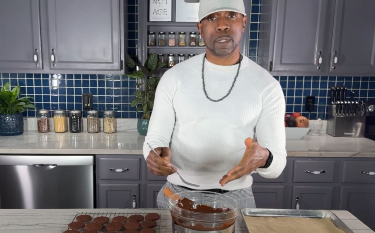 YouTuber Javant B in a still from a video on Girl Scout Cookies-inspired vegan thin mints