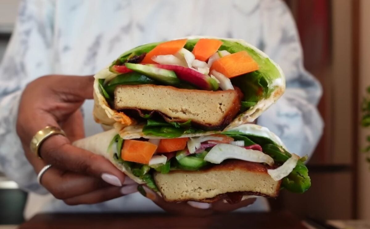 tofu banh mi wraps for high-protein vegan lunch wraps