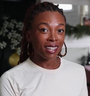 a picture of Jenne Claiborne explaining how to get enough daily vegan protein