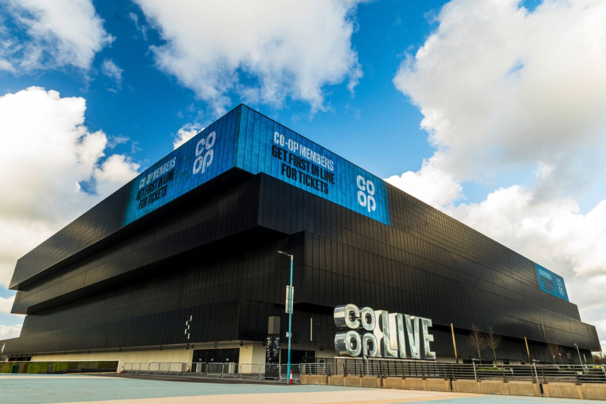Photo shows Manchester's Co-Op Live Arena, the largest live music venue in the UK